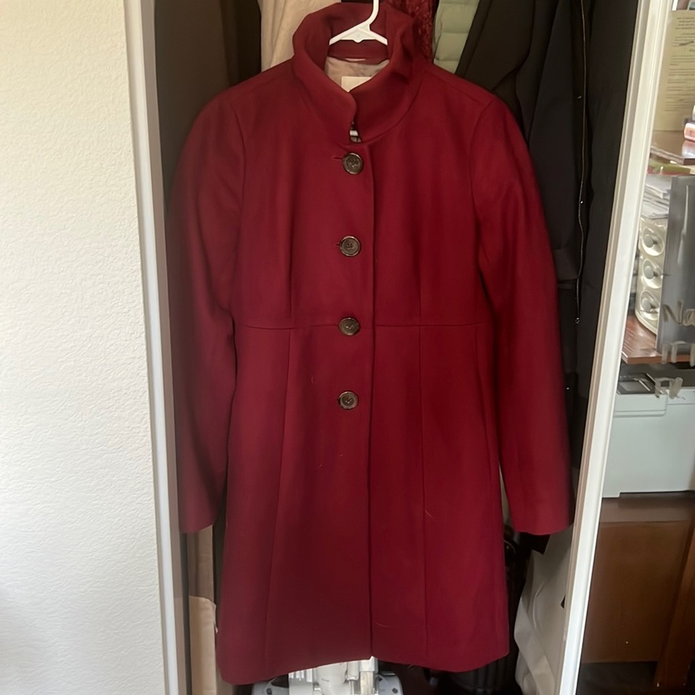 J. Crew Uptown Dress Coat Size 4 (red/maroon)